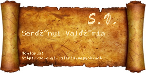 Serényi Valéria névjegykártya